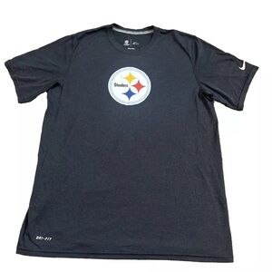Pittsburgh Steelers Shirt Large Black Nike Dri-Fit NFL On Field Apparel Sz Large